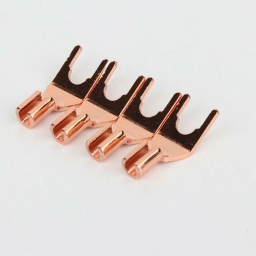 Red copper plated spade plug - y,