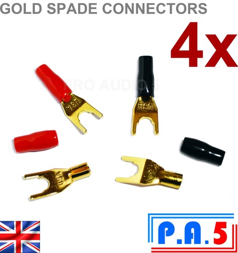 Gold plated brass spade - 4x,