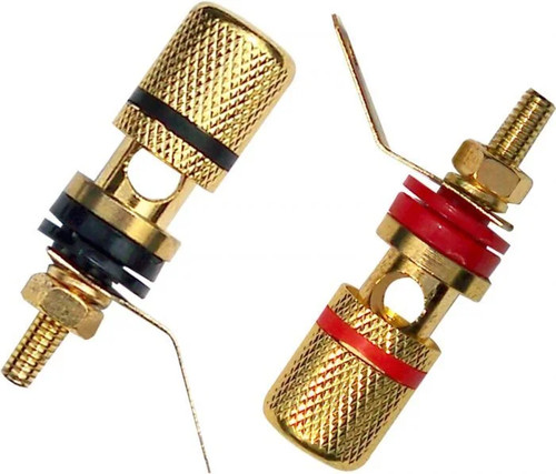 Pair gold speaker binding - pair,